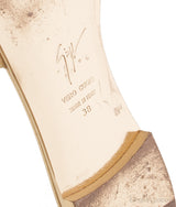 Gold Flat Leather Mule