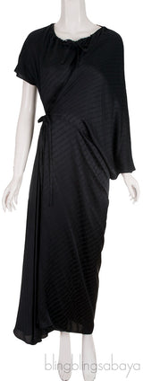 Logo-print Asymmetric Wrap Dress Black