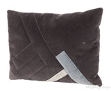 Fendi F Rectangular Grey Velvet Cushion