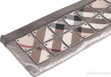 Long Grey & Checkered Wristlet Clutch
