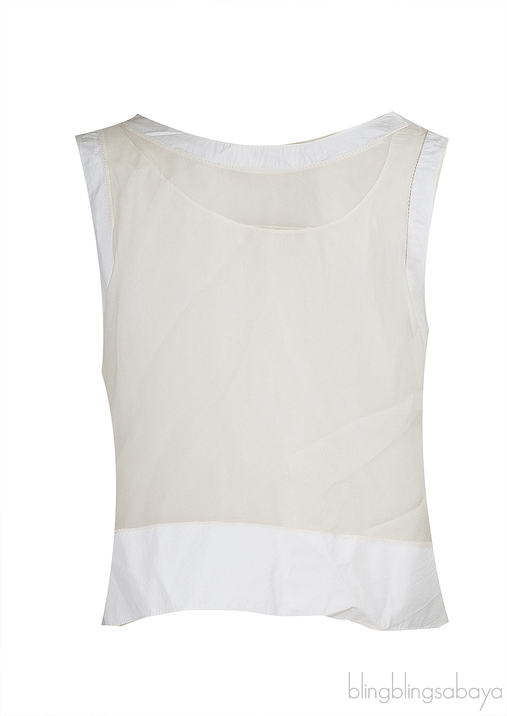 Chloe Milk Sheer Lined Cropped Top
