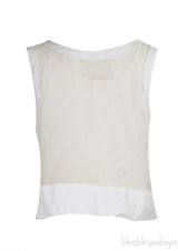 Chloe Milk Sheer Lined Cropped Top