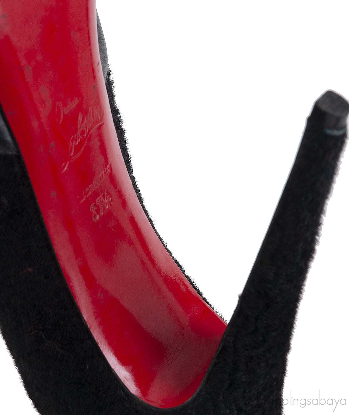 Christian Louboutin Maggie 140 Black Nappa & Pony Heels
