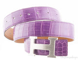 H Belt Amethyst Crocodile