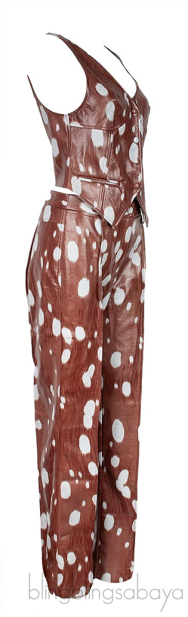 Britta Vest Top & Robyn Straight Faux Leather Pants