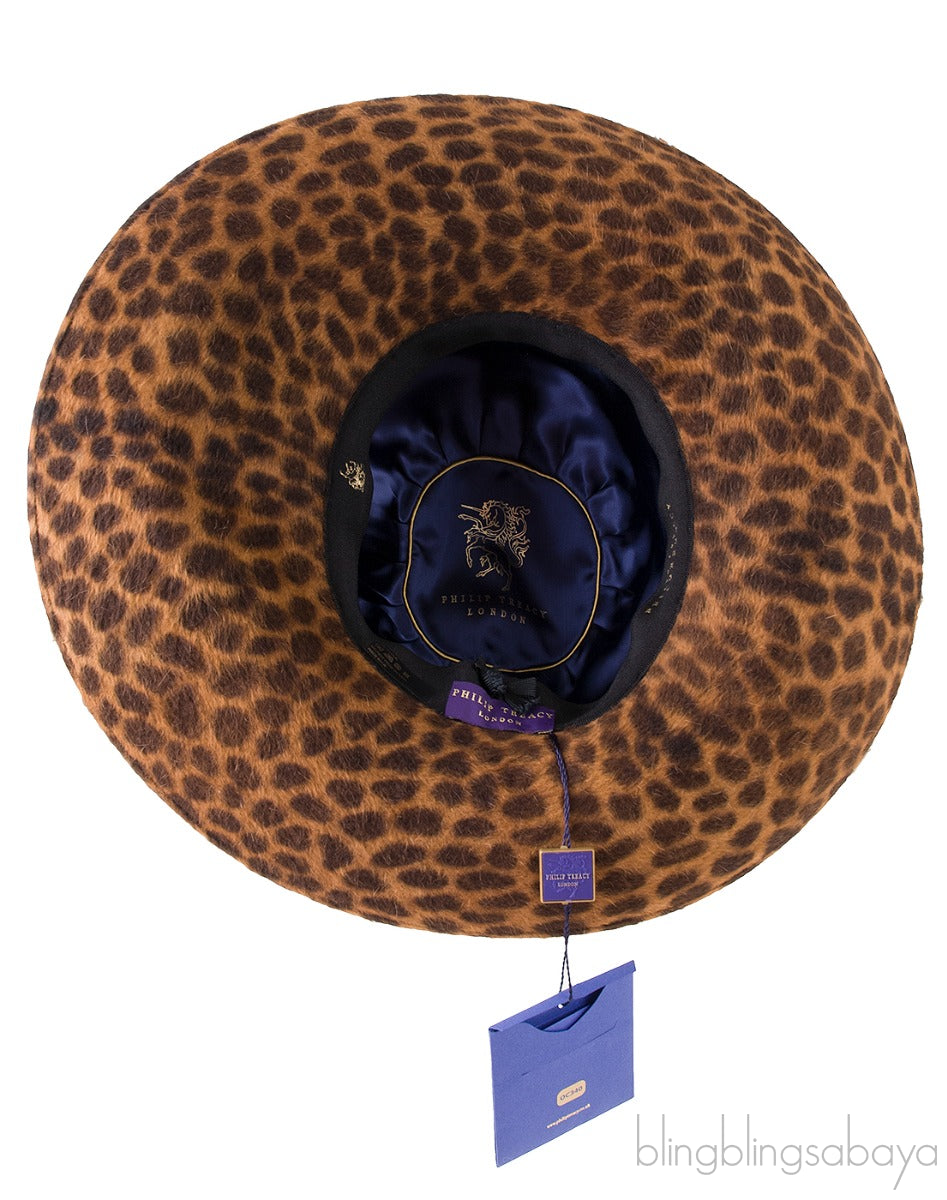 Leopard Print Wide Brim Hat