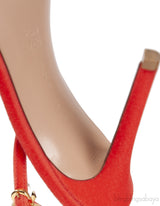 Orange Crystal Slingback Sandals