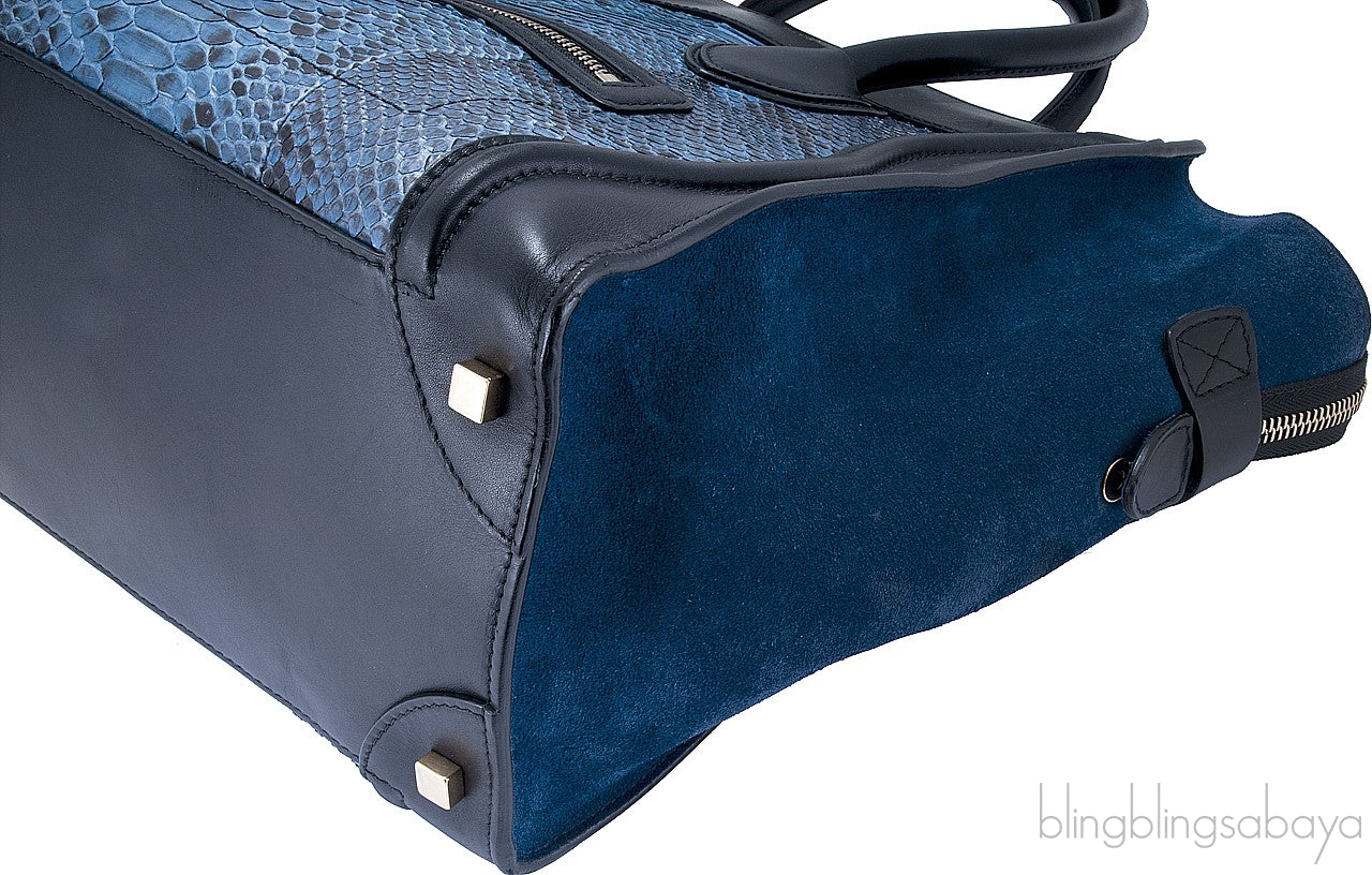 Mini Luggage Blue Python