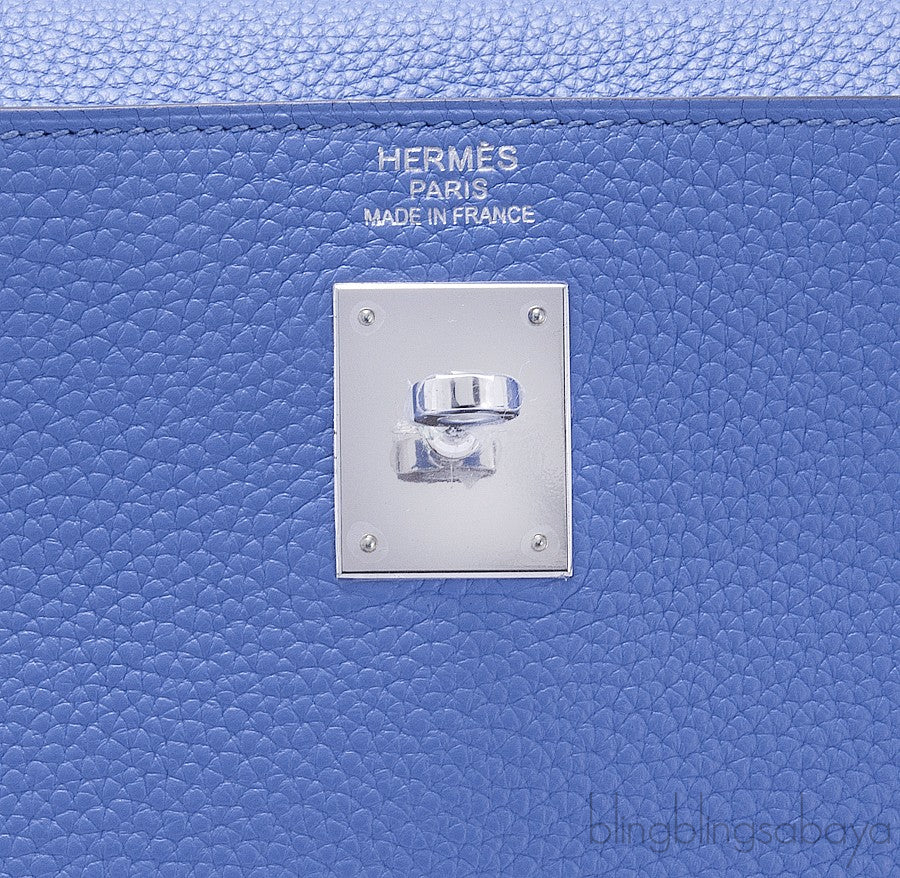 Kelly 35 Blue Paradise Taurillon Clem.