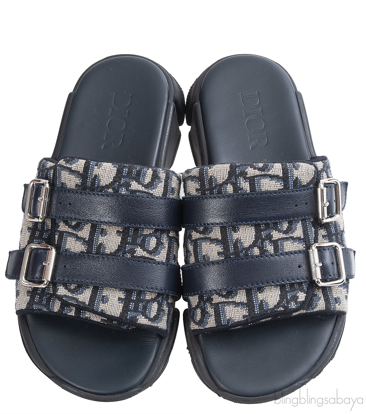 Dior Beige and Black Dior Oblique Technical Jacquard Kids Sandals