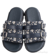 Dior Beige and Black Dior Oblique Technical Jacquard Kids Sandals