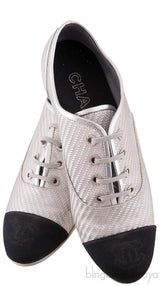 CC Silver Lace Up Cap Toe Shoes