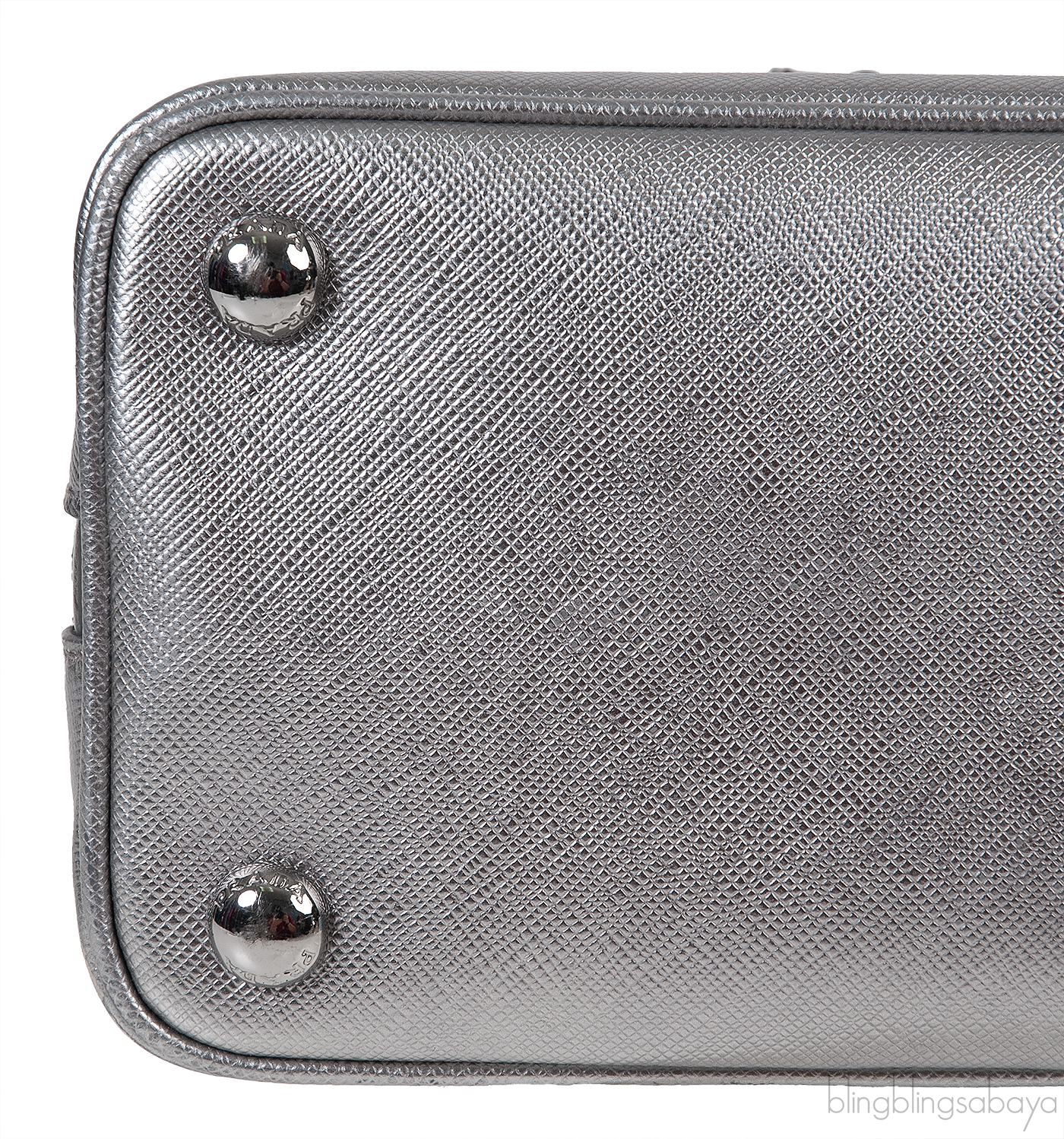 Silver Saffiano Promenade Top Handle Bag