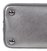 Silver Saffiano Promenade Top Handle Bag