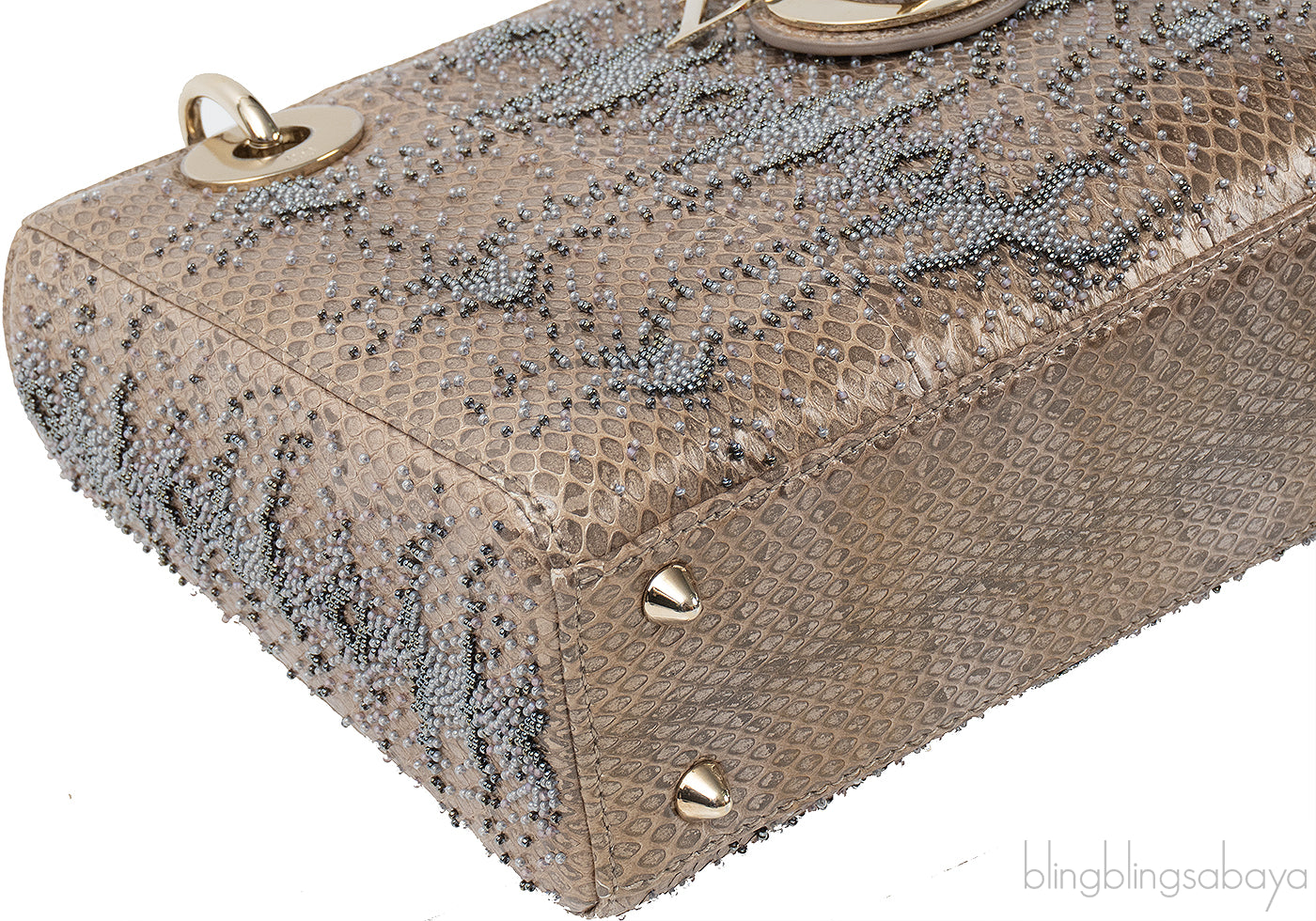 Lady Dior Beaded Python Small Handbag GHW