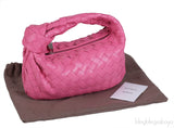 Pink Jodie Mini Knotted Intrecciato Leather Tote