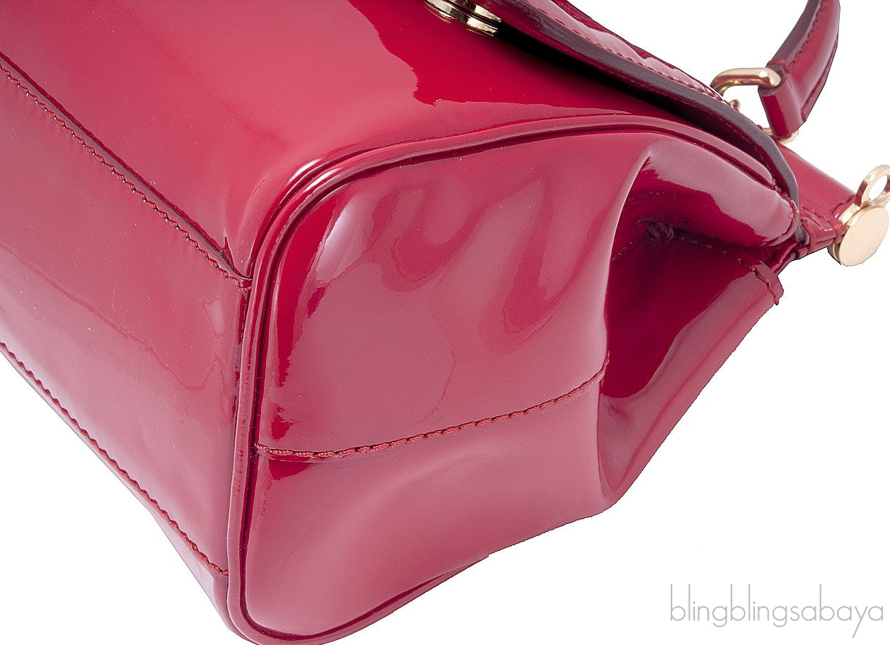 Red Patent Miss Sicily Shoulder Bag