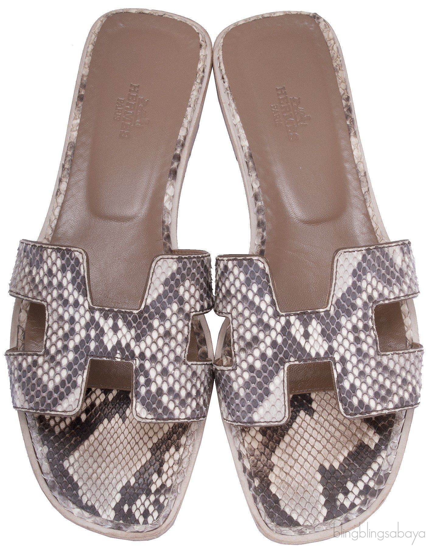 Oran Sandals Natural Python