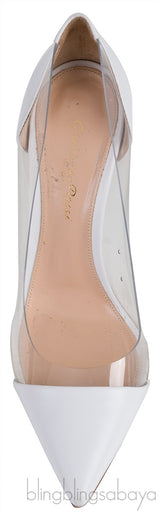 Plexi Vitello White 105 PVC Pumps