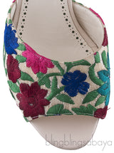White Flower Embroidered Sandals