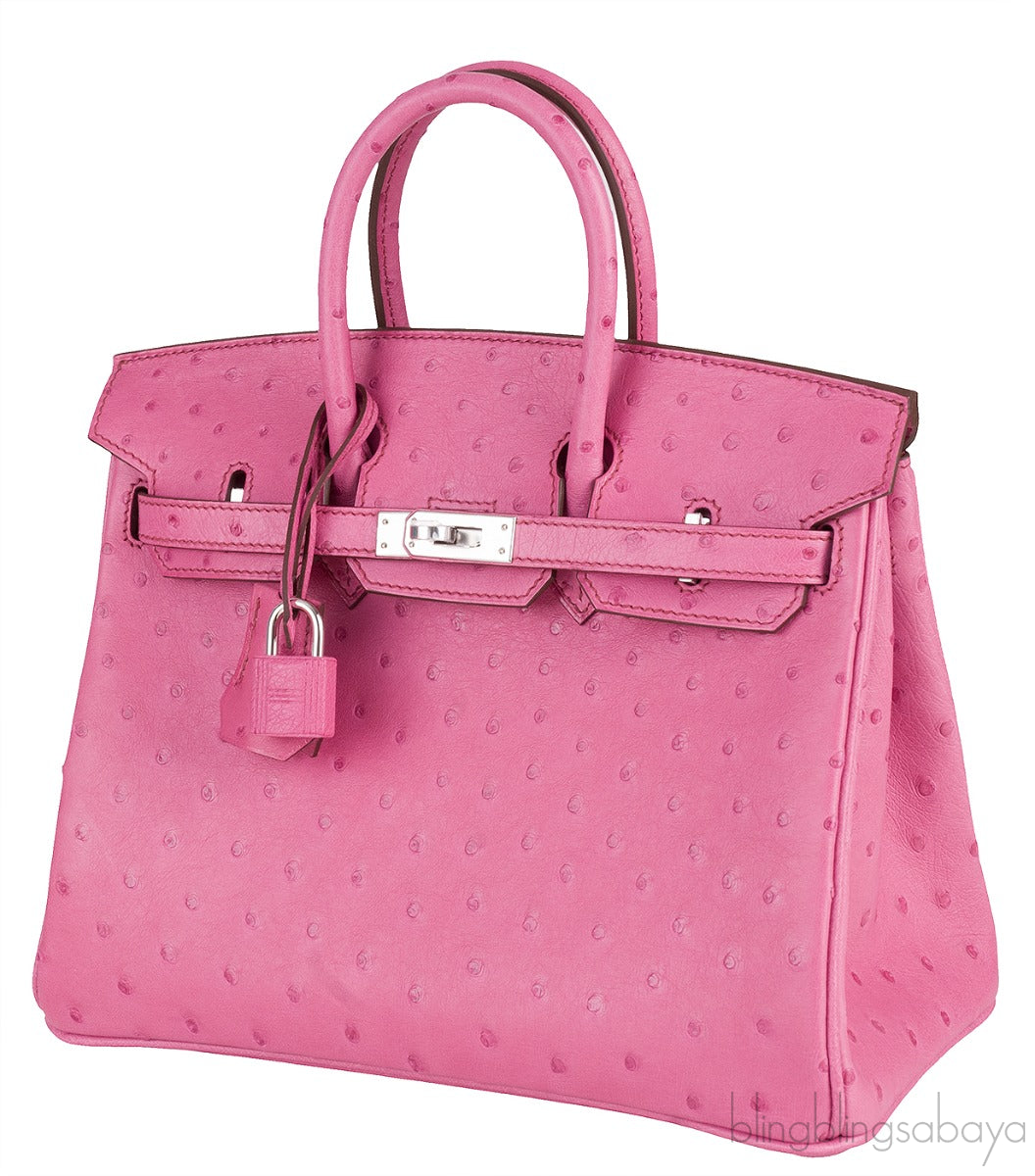 Birkin 25 Fuchsia Ostrich PHW