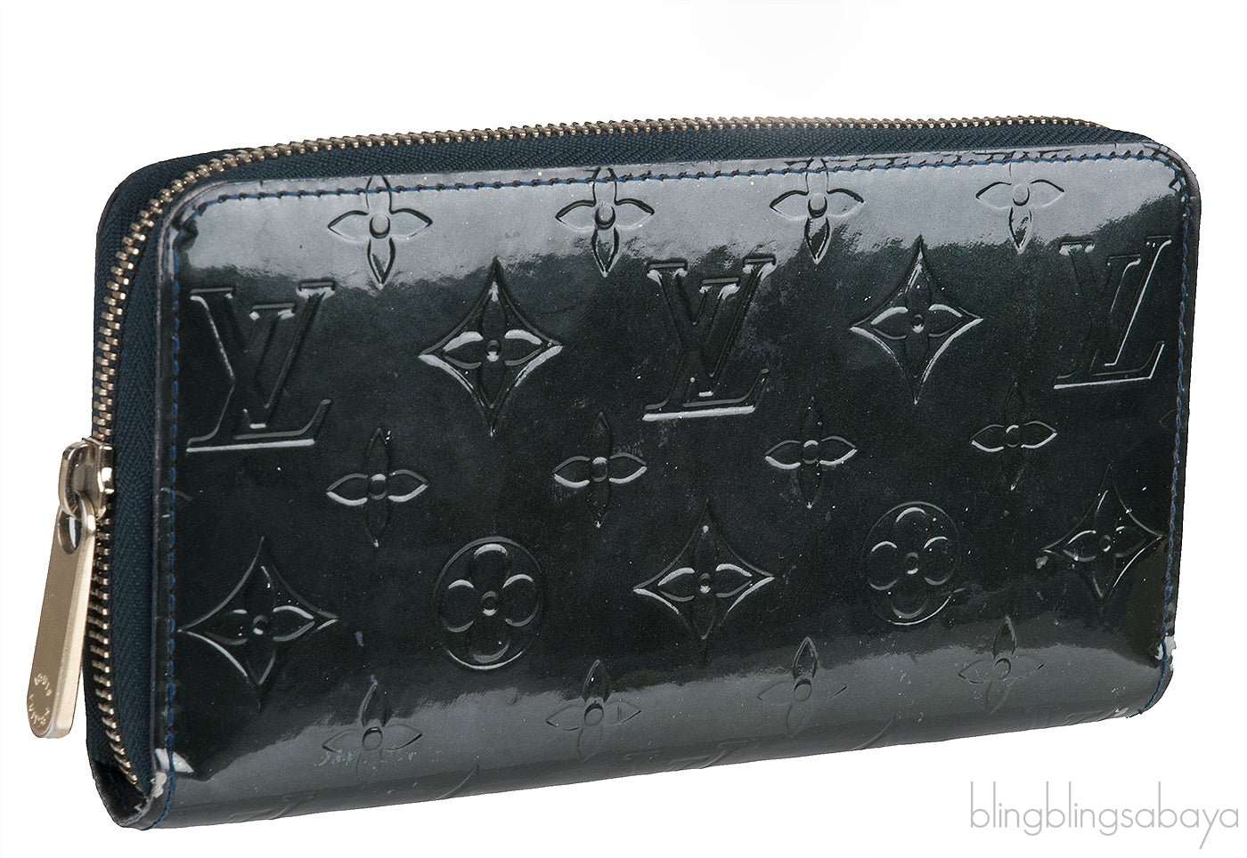 Dark Green Monogram Zip Wallet