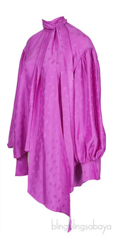 Silk Purple Logo Print Top