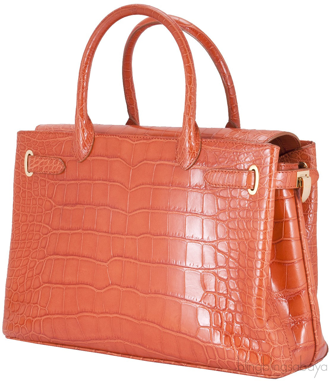 Darcy Orange Alligator Crocodile Bag