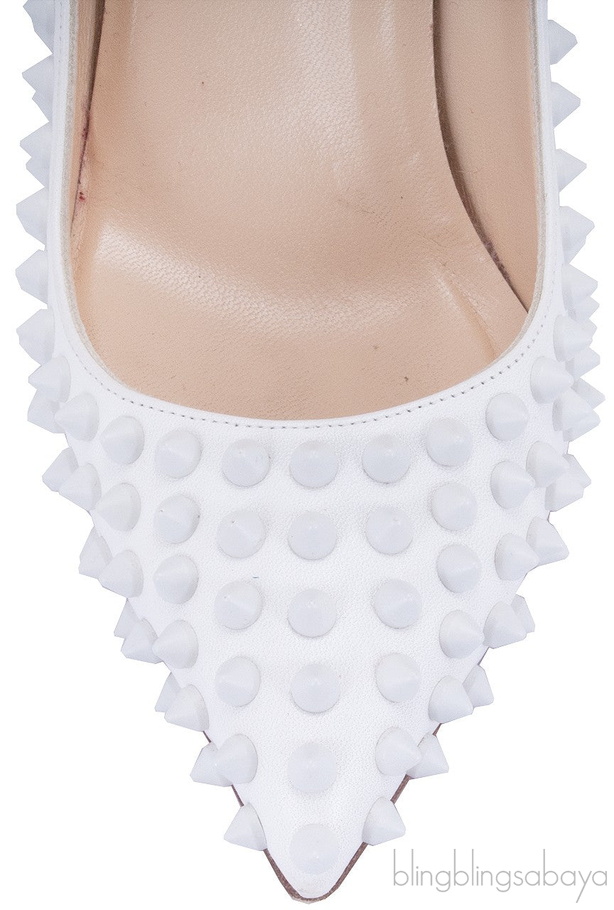Pigalle Spikes 100 White Pump