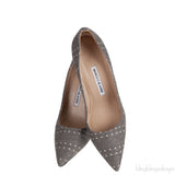 Grey Polka Dot Pointed Toe Heels
