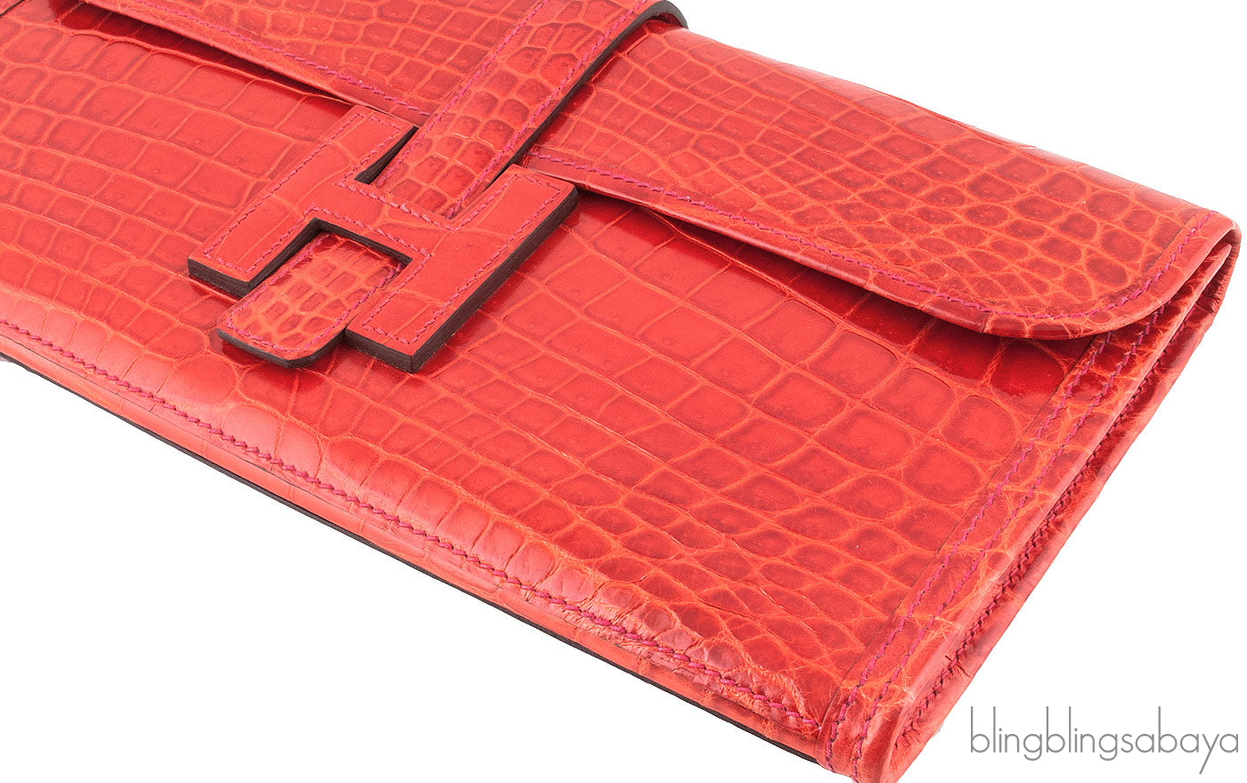 Jige Clutch Geranium Crocodile