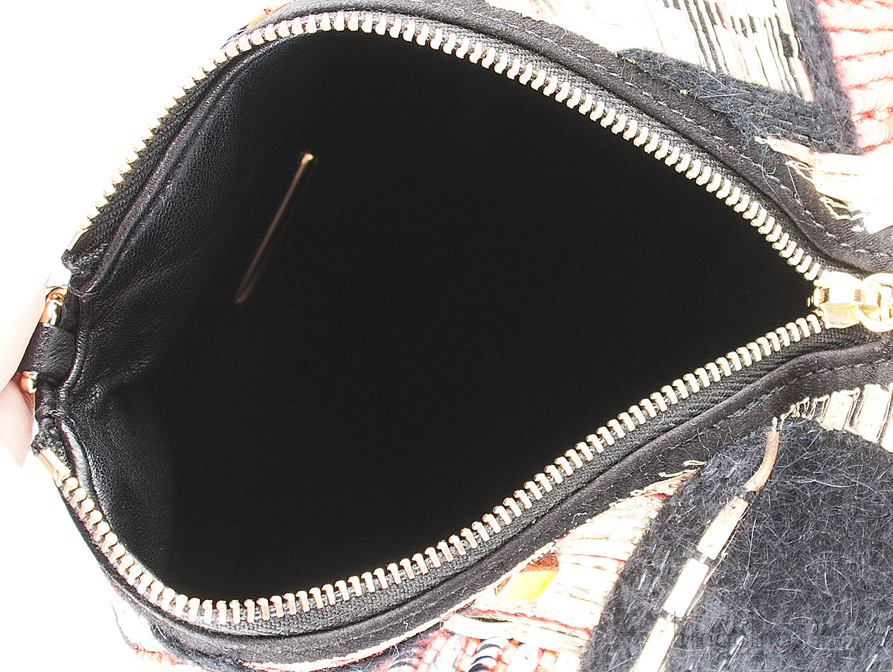 Lambskin/PVC/Glass Pyramid Bag