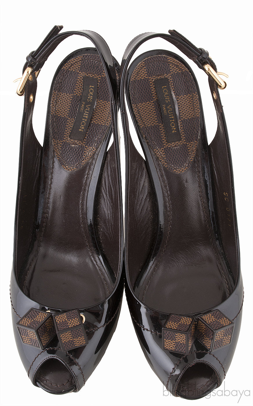 Damier Ebene Slingback Heels