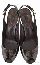 Damier Ebene Slingback Heels