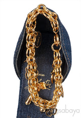 Gourmi 100 Chain-embellished Denim Sandals