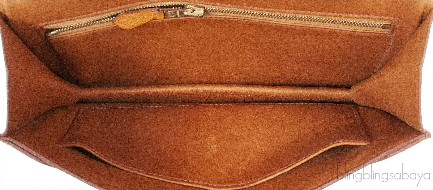 Hermes Vintage Medor Gold Ostrich Clutch