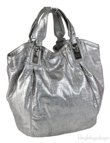 Givenchy Metallic Grey GG Leather Hobo Bag