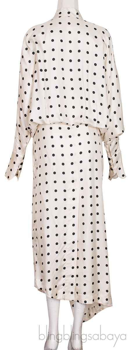 White Dublin Polka Dot Midi Dress