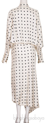 White Dublin Polka Dot Midi Dress