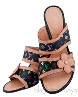 Multicolor Monogram Printed Sandals