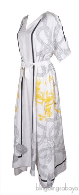 Hermes Palefroi Remix Printed Silk Caftan