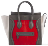 Mini Luggage Tricolor Brick Pony Hair