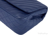 Blue Chevron Quilted Medium Flap Bag