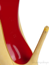 Duvette Spikes 100 Suede Yellow Pumps