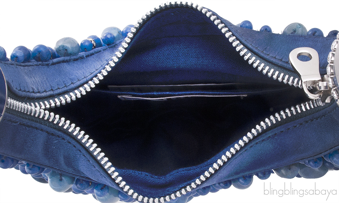 Blue Beaded Bracelet Bag