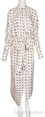 White Dublin Polka Dot Midi Dress