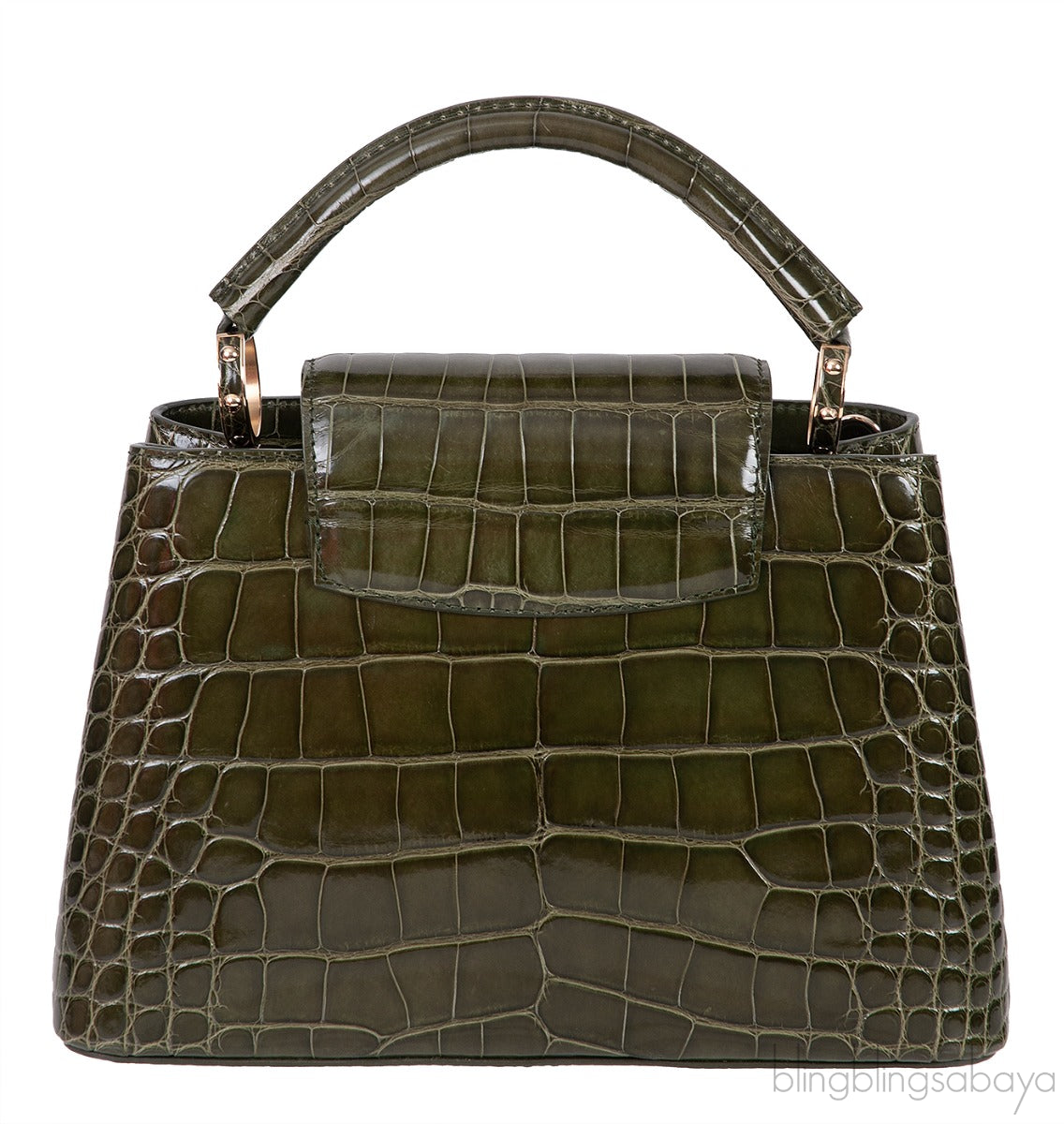Capucines BB Crocodile Kaki Bag