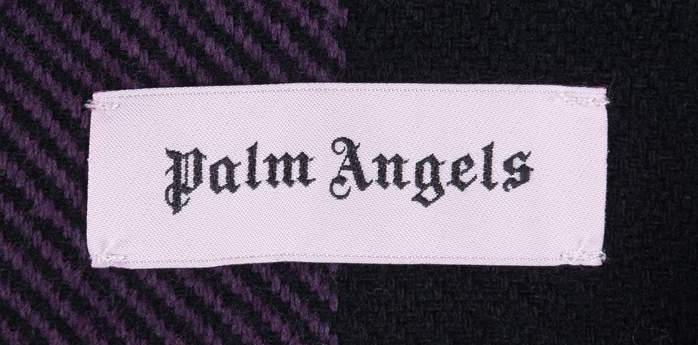 Palm Angels Purple Check Print Hoodie