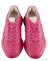 Pink Rhyton Logo Leather Sneaker
