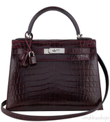Kelly 28 Bordeaux Crocodile PHW